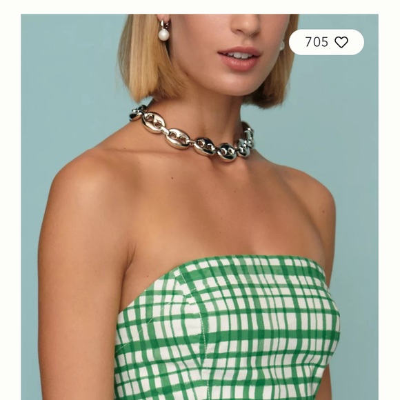 Maeve Strapless Belted Midi Dress green motif - Picture 2 of 13